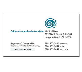 caa california anesthesia associates business card by The Pen Rules